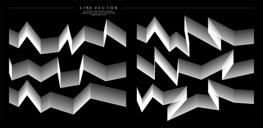 abstract sharp line blend wave design template set vector image