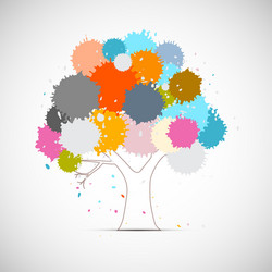 abstract tree with colorful blots splashes vector