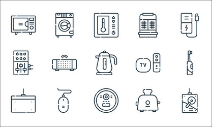 electronics line icons linear set quality vector image