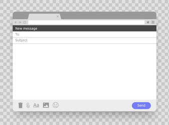 Email message blank window e-mail empty frame vector