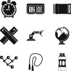 exercise icons set simple style vector image