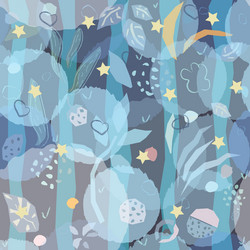 hand drawn seamless pattern with plants vector image