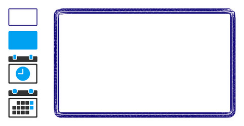 linear double rounded rectangle frame mesh vector image