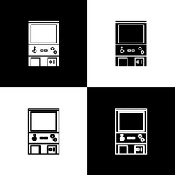 set retro arcade game machine icon isolated vector image