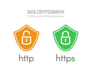 Shields - HTTPS & HTTP Security Certificates vector image