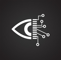 eye access on black background for graphic and web vector image