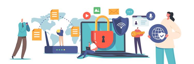internet safety computer security privacy data vector image