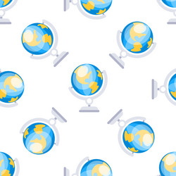 seamless pattern with terrestrial globe rotating vector image