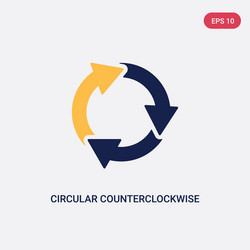 two color circular counterclockwise arrows icon vector