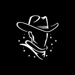 western - black and white Vector Image