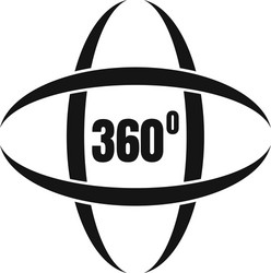 360 degrees simulation icon simple style vector