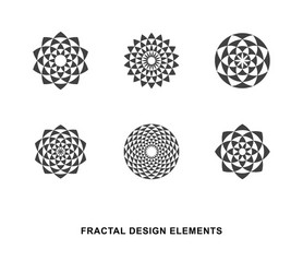 Circular Fractal Patterns vector image