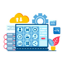 development of social media web applications vector image