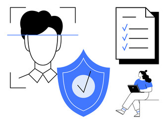digital identity verification and security vector image
