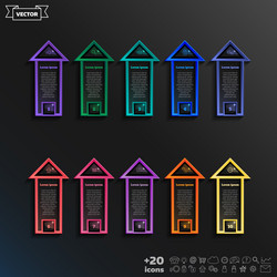 infographic design list with colorful square vector image