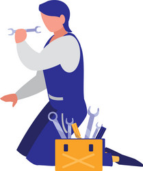 mechanic worker with toolbox vector image