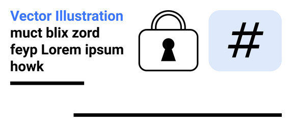 secure access concept with lock icon and metadata vector image