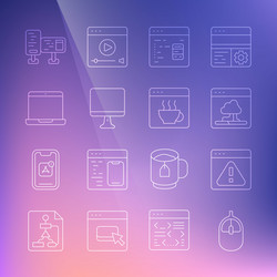 set line computer mouse browser with exclamation vector image