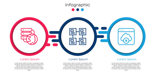 set line network cloud connection hierarchy vector image