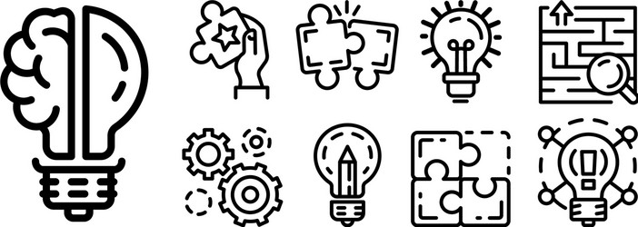Solution Icon Set - Brainstorming vector image