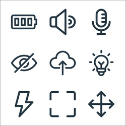 user interface line icons linear set quality vector image