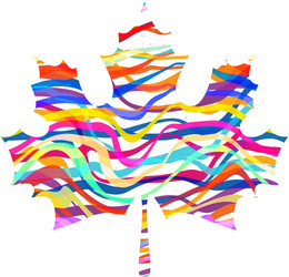 abstract maple leaf silhouette with pattern vector