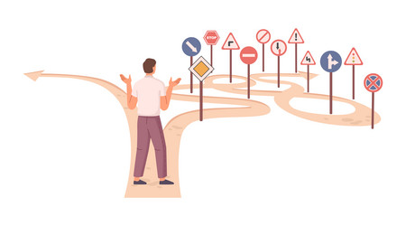 Difficult vs. Easy Business Paths vector image