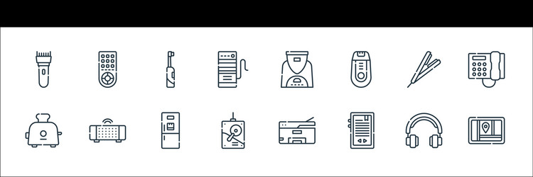electronics line icons linear set quality vector image