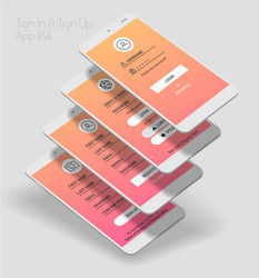 mobile app ui sign in and up screens 3d vector image