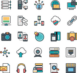 networking web user interface and internet 13 vector image