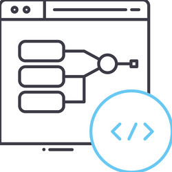 program algorithm line icon outline symbol vector image