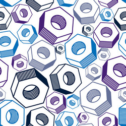 seamless pattern with 3d industrial nuts for use vector image
