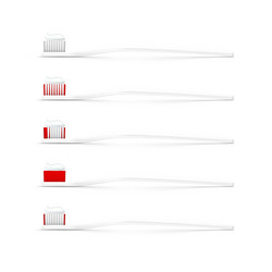 Set of toothbrushes isolated on white vector