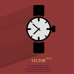 Watchclock flat modern web button with long shadow vector