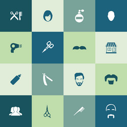 Barbershop icons universal set for web and ui vector