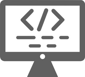 coding custom development programming icon gray vector image