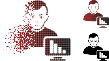 dolor destructed pixel halftone stock trader icon vector image
