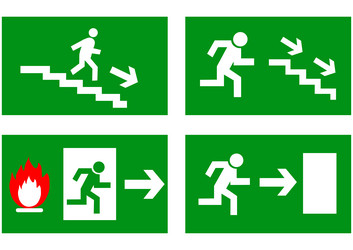 exit sign on a green background vector