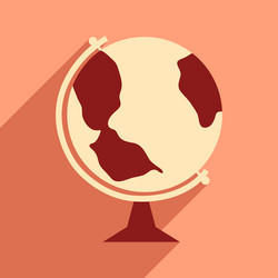 flat with shadow icon and mobile application globe vector image