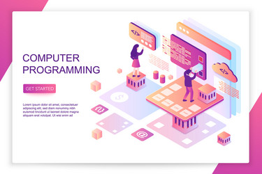 Modern Computer Coding Software vector image