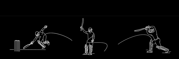 abstract colorful pattern with batsman and bowler vector image