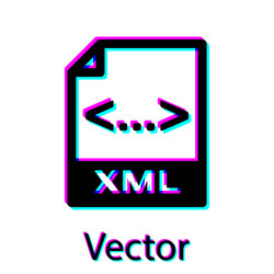 black xml file document icon download button vector image