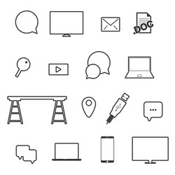 Icon set technology vector