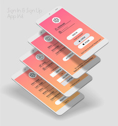 Mobile app ui sign in and up screens 3d vector