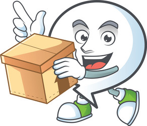 with box pattern circle bubble character vector image