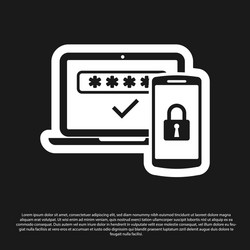 black multi factor two steps authentication icon vector image