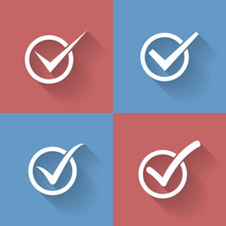 Check Mark Icons - Set of Box Icons vector image