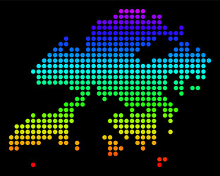 dotted pixel spectrum hong kong map vector image
