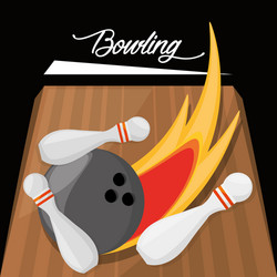 Fun bowling sport play game vector