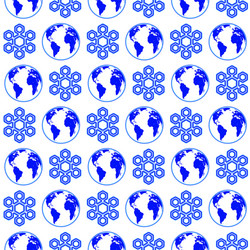 globe and snowflake pattern vector image